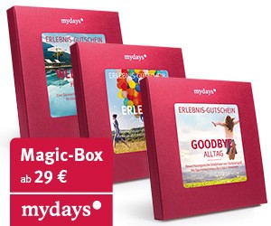 Beosnders fuer Paare finden sich zahlreiche Geschenkideen und Erlebnisgutscheine bei Mydays.